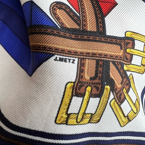 Hermès Carré Joachim Metz Les Sangles Handkerchief/Scarf - Picture 8 of 8